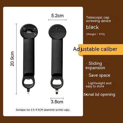 Adjustable 3-in-1 Cap Screwer with Ergonomic Handle | Versatile Tool for Effortless Opening of Jars, Bottles, and Cans