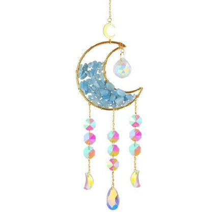 Moon Crystal Pendant Car Accessory with Elegant Design | Reflective K9 Crystal for Aesthetic Vehicle Enhancement
