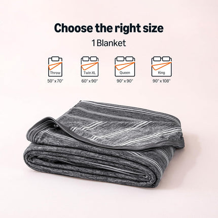 Cozy Comfort | Striped Cooling Blanket for Hot Sleepers with Reversible Design | Lightweight Throw for Bed & Sofa