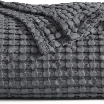 Cozy Haven | Cooling Waffle Queen Blanket with Lightweight Cotton & Bamboo | Soft Summer Throw for Hot Sleepers