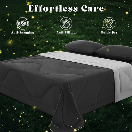 Cooling Comforter | Double-Sided Cooling Blanket for Hot Sleepers | Breathable Ice Fabric for Ultimate Comfort
