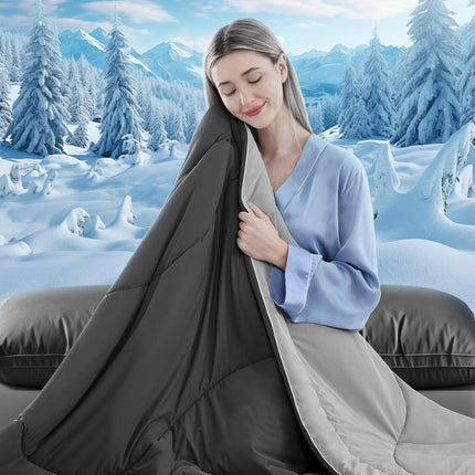 Cooling Comforter | Double-Sided Cooling Blanket for Hot Sleepers | Breathable Ice Fabric for Ultimate Comfort
