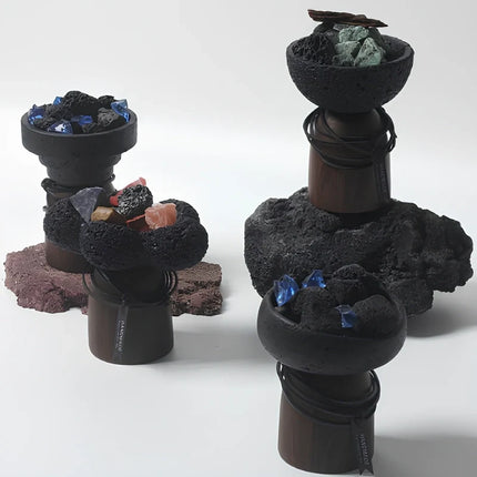 Cement and Wood Candle Holder with Textured Elegance | Versatile Decor for Wax Candles and Greenery