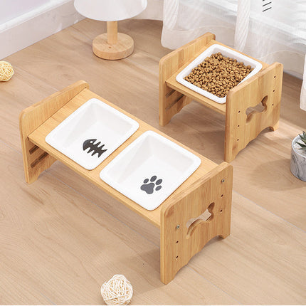 Adjustable Pet Bowl Set with Neck Protector for Dogs and Cats | Ergonomic Design with Non-Slip Base for Comfort
