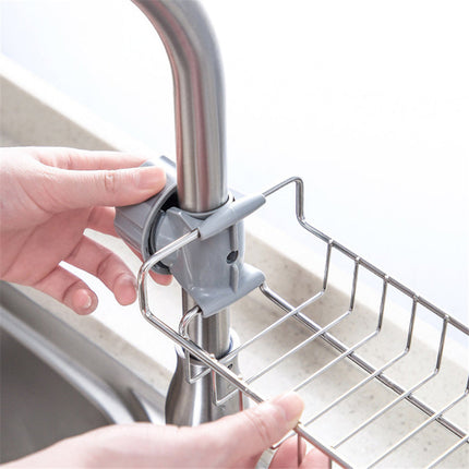 Adjustable Stainless Steel Sink Drain Rack with Clip-On Design | Space-Saving Solution for Kitchen and Bathroom Organization