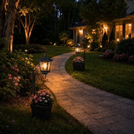 Solar Lanterns, Waterproof Solar Lights Outdoor with Flower Pot Planter – image 8
