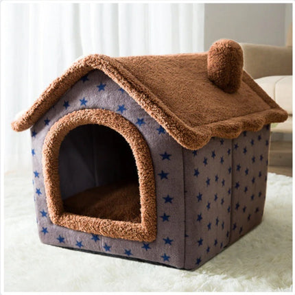 Cozy Foldable Pet House with Self-Warming Fabric | Durable & Portable Winter Bed for Dogs and Cats