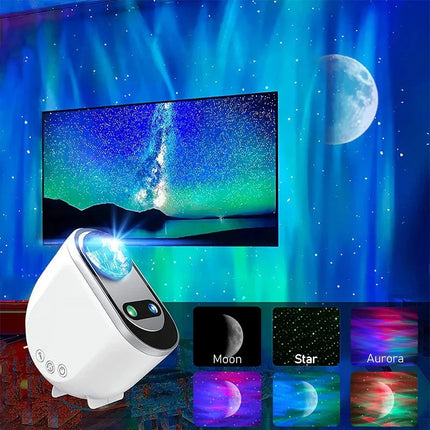 Aurora Borealis LED Galaxy Projector with Remote Control | Mesmerizing Night Sky Lighting for Bedroom Decor