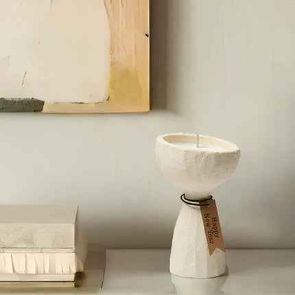 Cement Candle Holder with Nordic-Inspired Design | Versatile Home Decor for Elegant Ambiance
