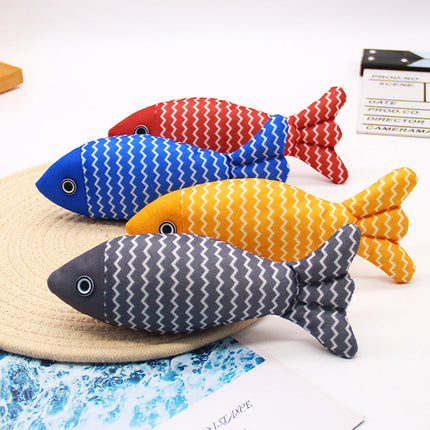 Burlap Fish Catnip Kicker Toy for Cats with Organic Catnip | Engaging Boredom Relief for Playful Kittens