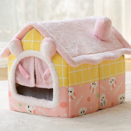 Cozy Foldable Pet House with Self-Warming Fabric | Durable & Portable Winter Bed for Dogs and Cats