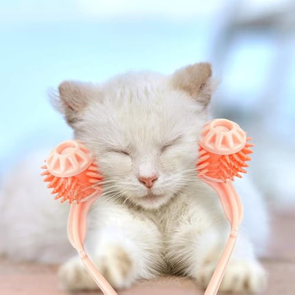 Pink Cat Massager Roller with Scroll Wheel Design | Gentle Grooming Tool for Stress Relief and Bonding