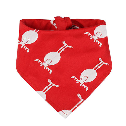 Christmas Cotton Triangle Pet Scarf with Cartoon Patterns | Adorable Holiday Accessory for Dogs and Cats
