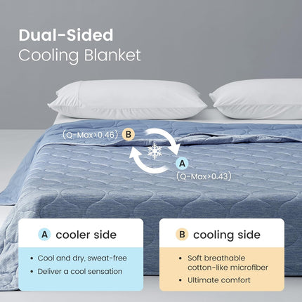 Vepine Cozy | Cooling Dual-Sided Blanket for Hot Sleepers with Soft Breathable Fabric | Lightweight Throw for Comfortable Sleep