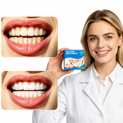 Vepine Complete Dentures Set  | Temporary Cosmetic Smile Cover for All with Natural Look | Reusable Teeth Cover