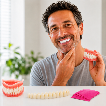 Vepine | Natural-Looking Temporary Denture Teeth with Custom Fit | Easy At-Home Solution for Confident Smiles