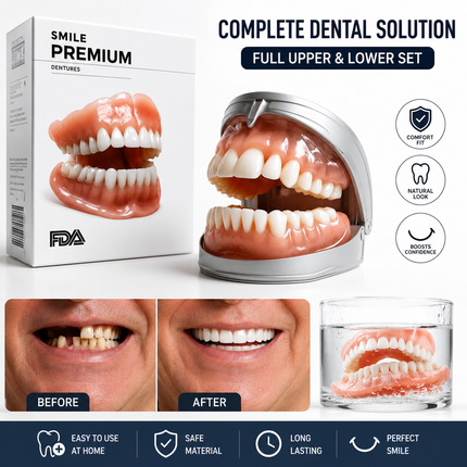 Best Boil and Bite Dentures Online | Comfort Fit At-Home Denture Kit for Adults | Full Upper & Lower Dentures
