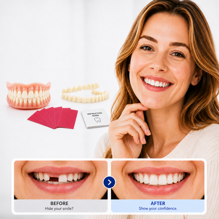 Vepine | Natural-Looking Temporary Denture Teeth with Custom Fit | Easy At-Home Solution for Confident Smiles