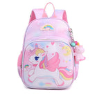 Kids Backpack with Unicorn Charm, Pink Backpack for School, Pastel Rainbow Unicorn Backpack, School Bag and Book Bag
