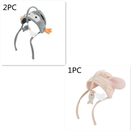Head-Wearing Cat Toy with Feather Teaser | Adjustable Interactive Hat for Hands-Free Play