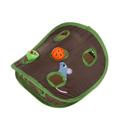 Interactive Cat Toy with Ball & Mouse for Multi-Cat Play | Durable Canvas Design for Mental Stimulation