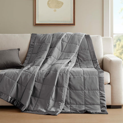 Windom Collection | Down Alternative Blanket with Moisture-Wicking Treatment | Lightweight & Soft Bed Cover for All Seasons, Satin Trim