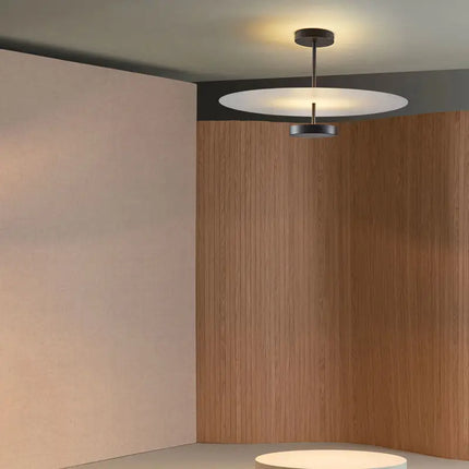 Modern Chandelier, Round Ceiling Light Fixture with Metal Ring