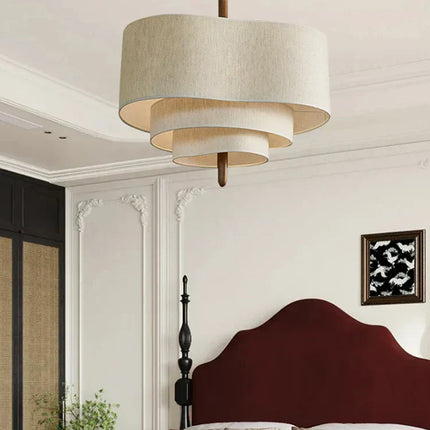 Fabric Chandelier, Modern Dining Room Chandelier, Ceiling Light Fixture with Lamp Shade for Bedroom and Living Room