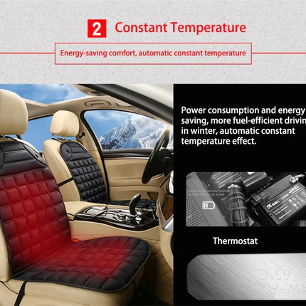 Heated Car Seat Cushion, Car Seat Warmer with Non Slip Back