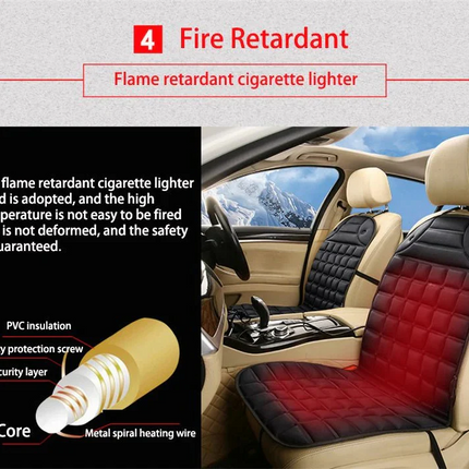 Heated Car Seat Cushion, 12V Car Seat Heater with Auto Temperature Control – image 4