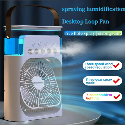 Portable Air Cooler, Portable Fan with 7 Color Night Light and Timer – image 5