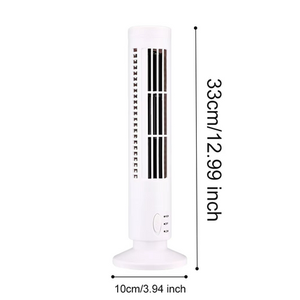 Bladeless Tower Fan, Slim Cooling Fan and Air Circulator with 2 Speed Settings