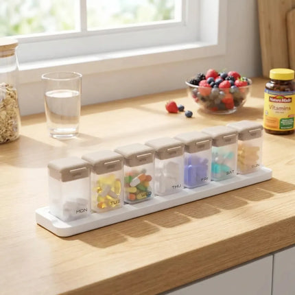 Weekly Pill Organizer 7 Day, Magnetic Pill Box with 7 Detachable Pods – image 4