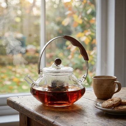 Glass Teapot with Infuser, Loose Leaf Tea Pot with Removable Glass Tea Infuser – image 5