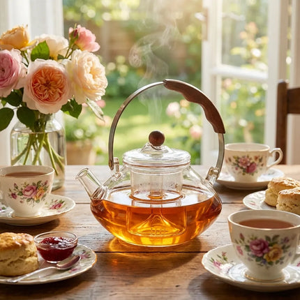 Loose Leaf Tea Pot with Removable Glass Tea Infuser, Glass Teapot with Infuser