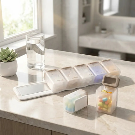 Weekly Pill Organizer 7 Day, Pill Case and Medication Organizer for Travel