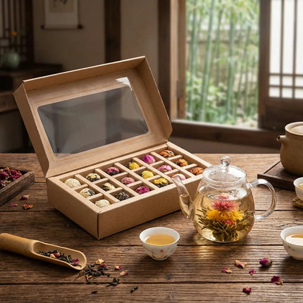Pu Erh Tea Balls, Blooming Flower Tea with Real Dried Flowers – image 10