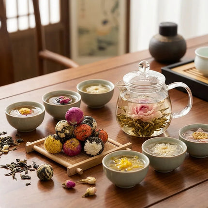 Pu Erh Tea Balls, Blooming Flower Tea with Real Dried Flowers – image 12