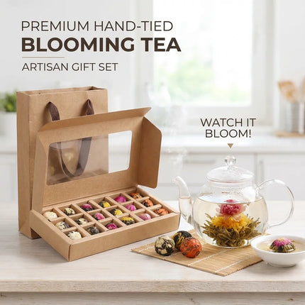 Pu Erh Tea Balls, Blooming Flower Tea with Real Dried Flowers