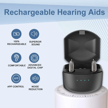 Rechargeable Hearing Aids for Seniors, Behind the Ear Hearing Aids with Bluetooth – image 6