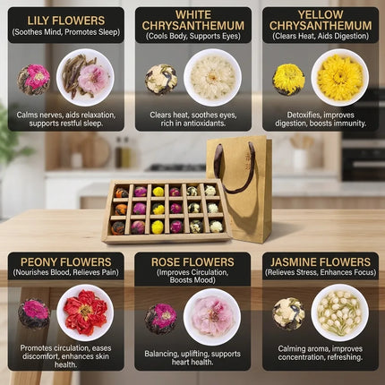 Pu Erh Tea Balls, Hand Tied 18 Pack Tea Gift
