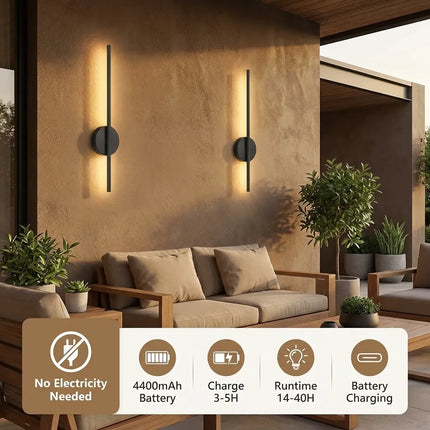 Battery Operated Wall Sconce Set of 2, Rechargeable Wall Sconces with Remote