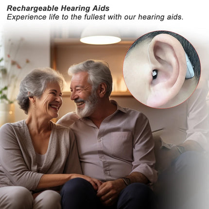 Rechargeable Hearing Aids for Seniors, Behind the Ear Hearing Aids with Bluetooth