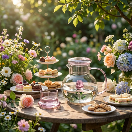 Glass Teapots, Heat Resistant Glass Teapot with Glass Flower Inside – image 7