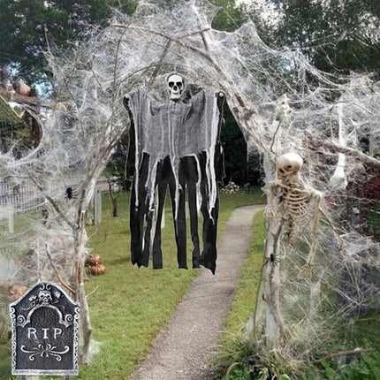 Spider Webs with Spiders 200 sq ft, Halloween Party Decor with Fake Spiders – image 7