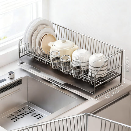 Dish Drying Rack, Stainless Steel Dish Rack with Draining Basket – image 8