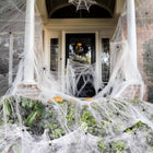 Spider Webs with Spiders 200 sq ft, Giant Spider Web Halloween Door Decoration, Halloween Party Decor with Fake Spiders