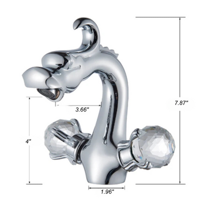 Single Hole Bathroom Faucet with Dragon Design – image 6