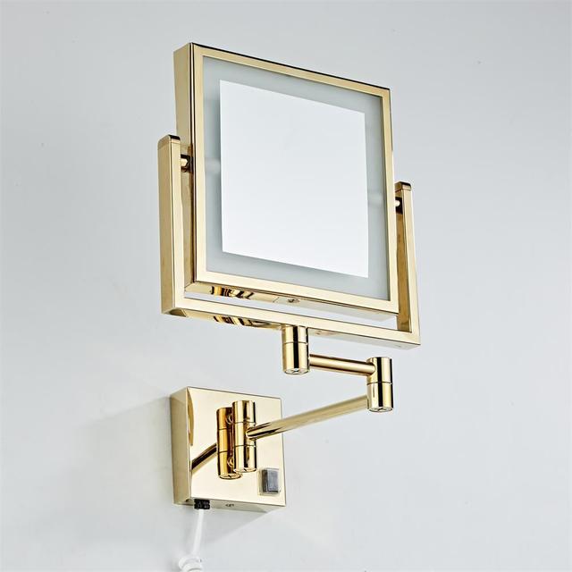 Double Sided Magnifying Mirror in Gold – image 7