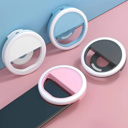 Clip-On Selfie Ring Light with Adjustable Brightness | Portable Lighting for Perfect Photos and Videos